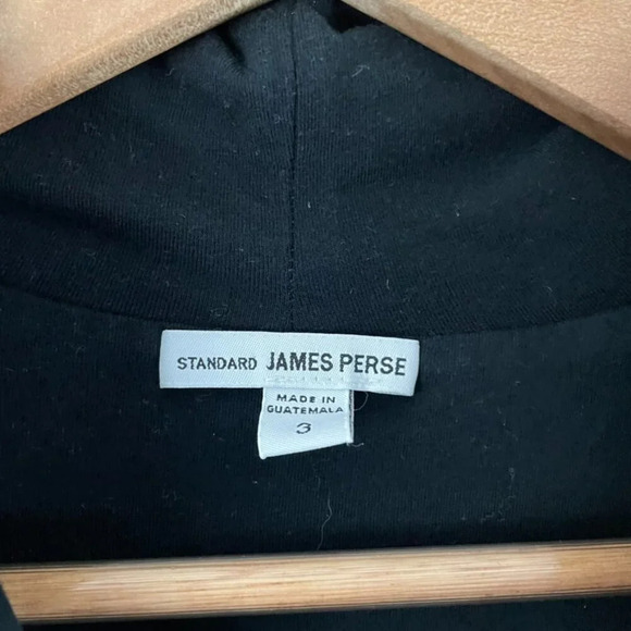 Standard James Perse Cowl Neck Ruched Side Midi Dress in Black Size 3 (L) - Picture 3 of 5